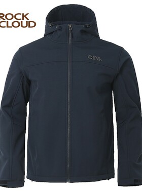 岩云秋冬软M1加厚软壳衣户外运动防风保暖防泼水带绒男夹克外套