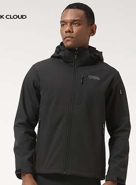 RockCloud岩云秋冬新款户外防风保暖可拆卸帽加厚男夹克M1软壳衣