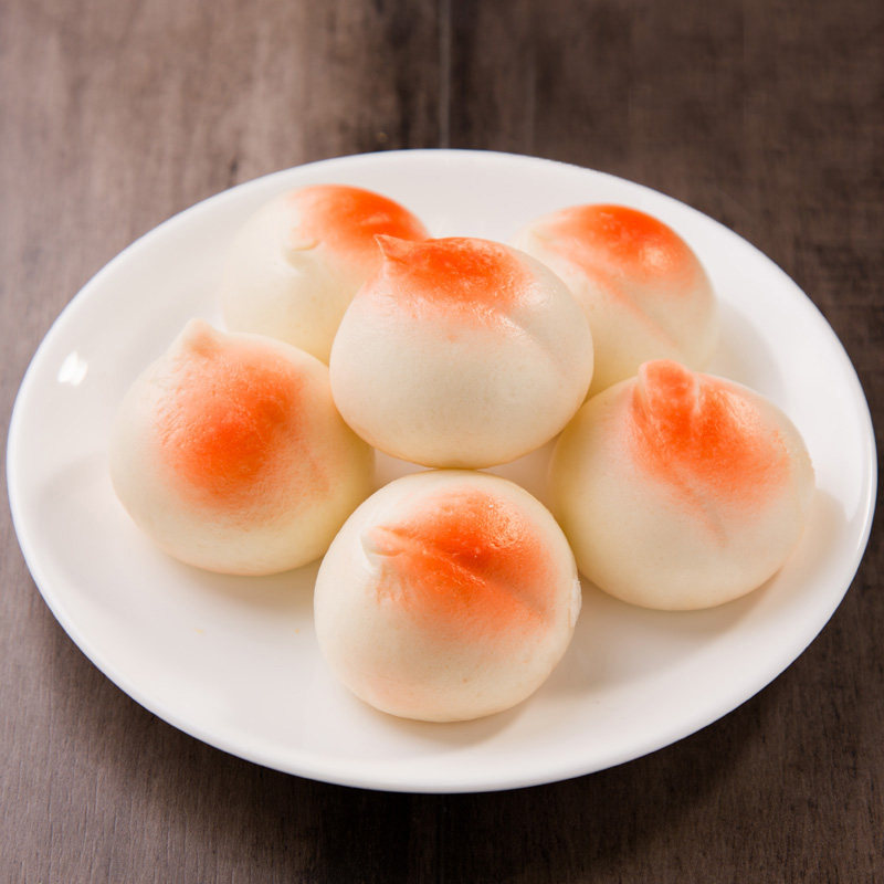 寿桃包卡通桃子包酒店豆沙包速冻包子饭店点心蒸儿童早餐家庭馒头