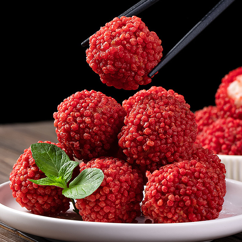 荔枝虾球速冻食品冷冻预制菜酒店特色食材半成品冷冻点心小吃油炸