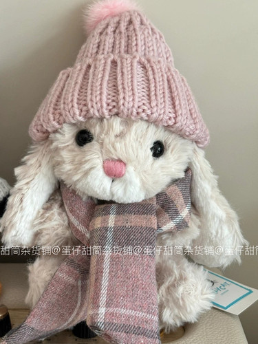 jellycat甜美小兔鸭子羊娃衣帽子围巾针织毛线帽15cm玩偶衣服
