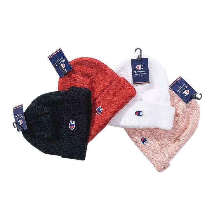 【王一博同款】champion 经典彩小标纯色男女情侣冷帽针织毛线帽