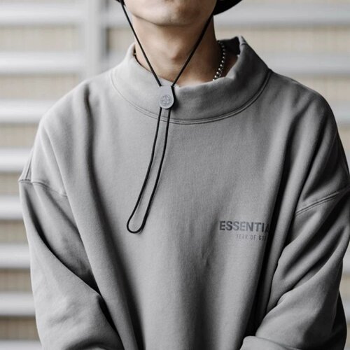 正品现货 Fear Of God Essentials 20款字母小高领加绒套头卫衣潮