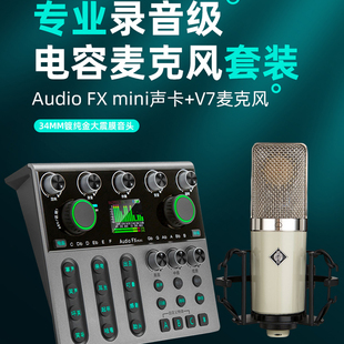 柏飞利 V7数字直播声卡手机户外唱歌室内网红直播带货通用 FXmini
