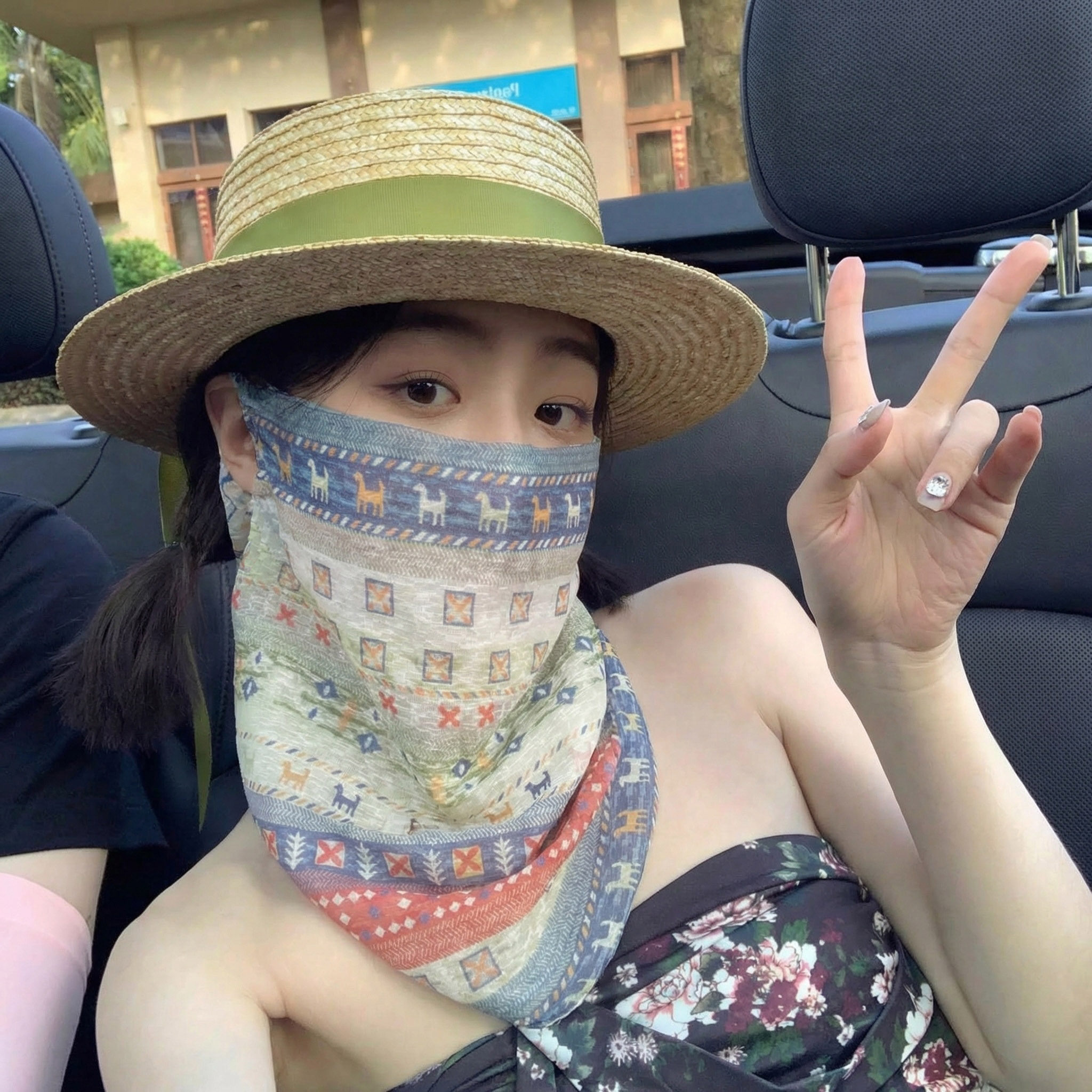女士夏季透气防晒遮脸护颈脖套