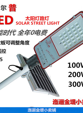 博普LED太阳能路灯庭院灯户外防雨灯投光灯节能灯100W200W300W