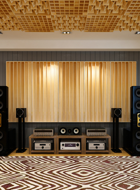 实木声学扩散板二次余数扩散体录音棚影音室屋顶声学反射板吸音板