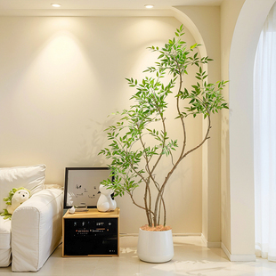 仿真南天竹大型落地摆件室内客厅电视柜角落装饰仿生假绿植物盆栽