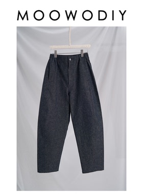 中性风复古经典弯刀裤型棉麻长裤弯刀裤