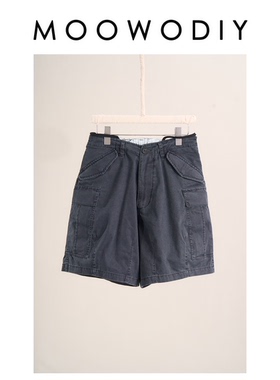 美式复古宽松气球裤水洗薄款阔型军事风五分短裤