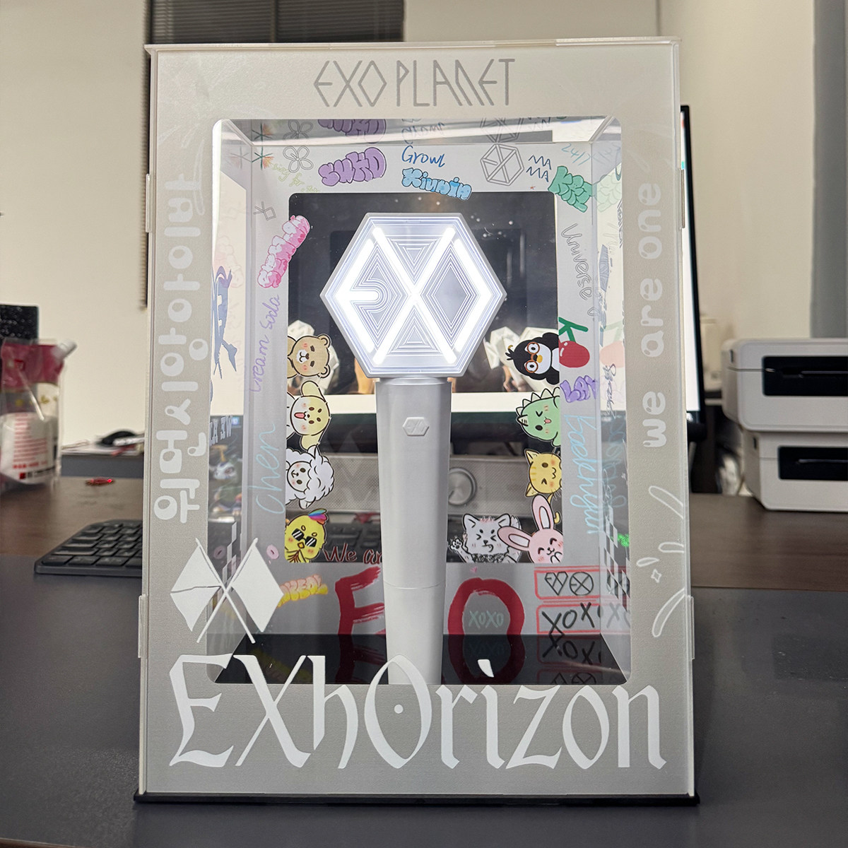 EXO应援棒收纳盒亚克力展示柜演唱会爱丽棒特制纪念品收藏纪念图片