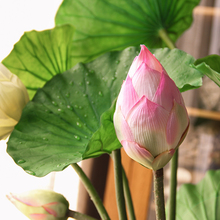饰荷叶莲蓬假莲花摆件塑料仿真花高档绢花假花花束 仿真荷花带杆装