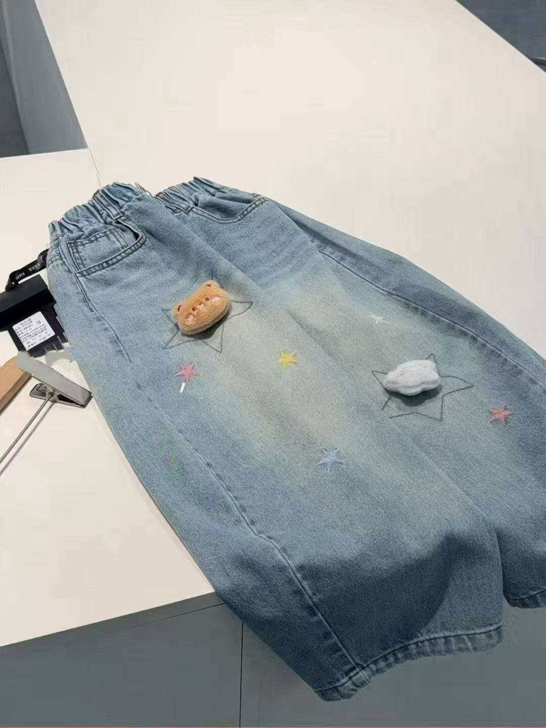 年货哈比诺女童韩版牛仔裤26春新款中大童韩版洋气百搭弯刀裤潮