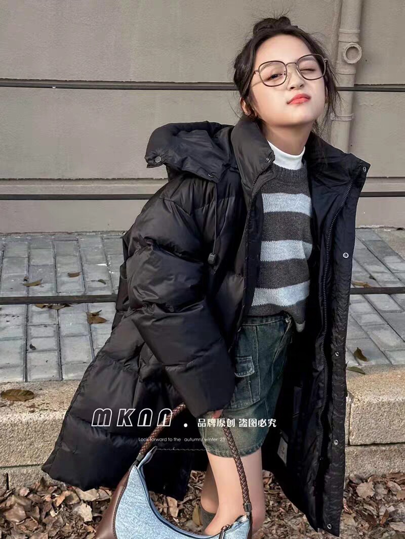 清仓捡漏~羽绒服2023冬装男女童长款白鸭绒羽绒服外套中大童韩版