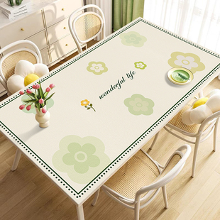 轻奢高级感小清新2026新款桌布防水防油免洗餐桌布茶几长方形台布