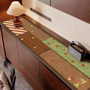 中古卡通复古电视柜酒柜玄关鞋柜免洗皮革垫餐边柜垫防水防油防烫
