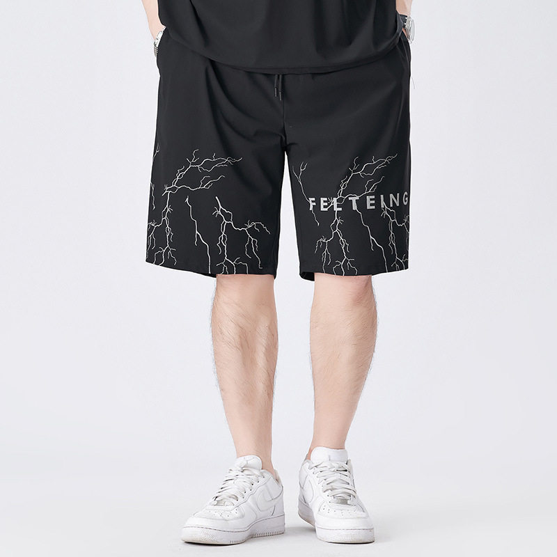 冰丝5五分裤男士欧美短裤加肥加肥大码速干运动宽松大裤衩潮男裤,男装,休闲裤,淘宝优惠券,粉丝福利购,淘宝优惠卷