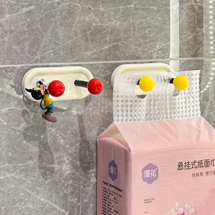 多巴胺挂钩免打孔强力承重粘钩卫生间门后挂洗脸巾抽纸双头挂衣钩