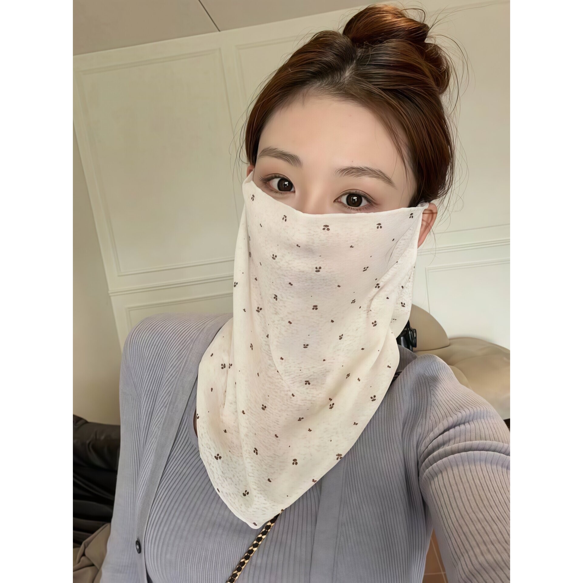 护颈防晒面罩一体防晒口罩女防紫外线防晒骑行围脖夏遮脸面纱薄款