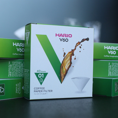 下单即送15g品鉴豆-HARIO日本进口V60滤纸01号40片装手冲滴滤咖啡