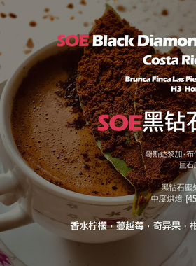 SOE哥斯达黎加布伦卡巨石庄园H3黑钻石蜜处理意式单品咖啡豆新鲜