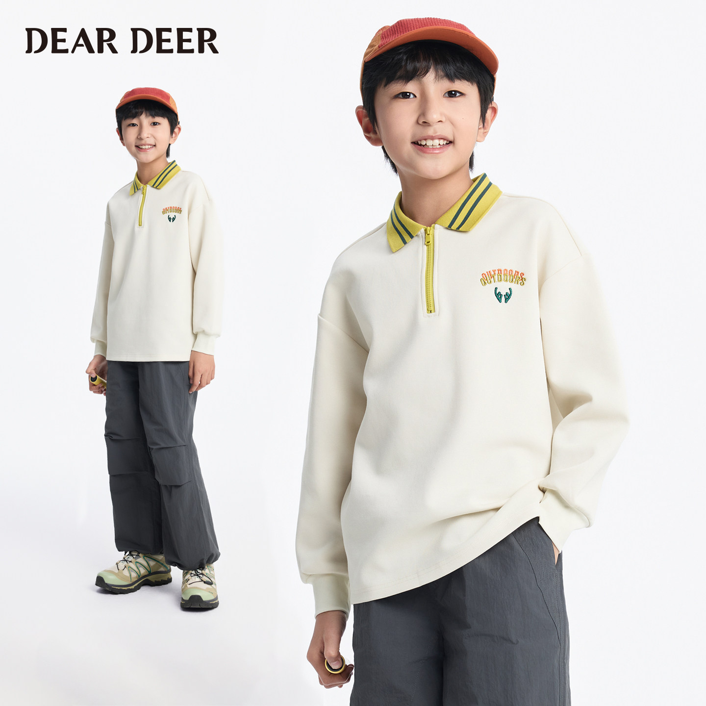 【门店同款】迪迪鹿男童POLO衫2025秋季新款儿童长袖T恤休闲上衣,童装/婴儿装/亲子装,儿童POLO衫,淘宝优惠券,粉丝福利购,淘宝优惠卷