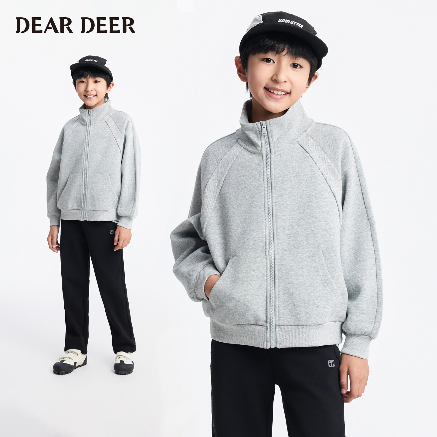 【门店同款】迪迪鹿男童外套春秋季儿童休闲上衣立领拉链衫卫衣