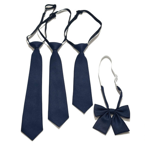 哑光藏青领带女生jk日系领结装饰学院风dk衬衫制服男免打纯色配饰