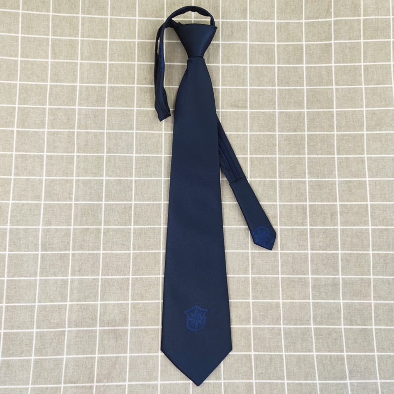 高密优质款保安领带拉链款免打结藏青徽标制服