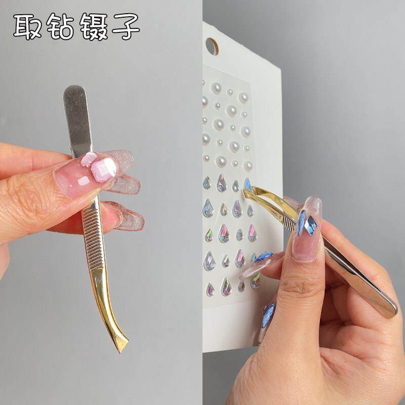 贴钻镊子取钻彩妆脸贴眼钻眼妆钻石贴纸工具钳夹假睫毛美目贴夹子