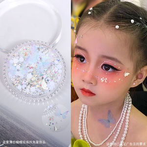 屈臣氏儿童脸上贴饰品脸钻爱心舞台妆演唱会新娘妆法式蝴蝶闪钻珍