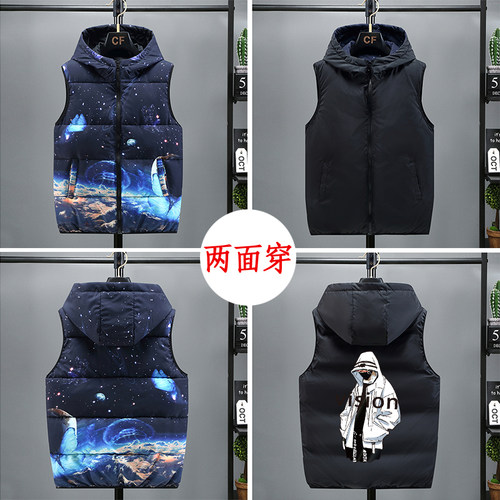 秋冬季保暖坎肩棉马甲双面穿防风