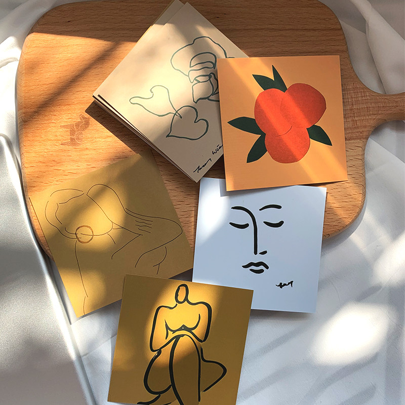 PuHi Famous ins Hand drawn Art Color metope decorate card designer works photograph propin the Festive supplies/Gift , Cultural and creative products , Cultural and creative postcard  category - from Buy2taobao.com to provide professional Taobao agent buy service