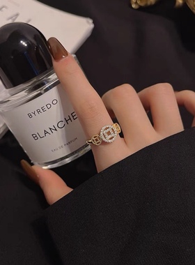 设计师款轻奢时尚新年铜钱戒指女新款潮可调节食指开口戒指环个性