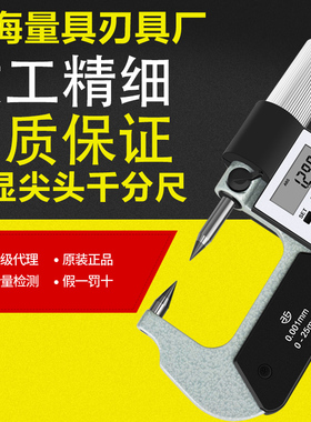 青海青量数显双尖头千分尺0-25mm0.001电子尖头螺旋测微器分厘卡