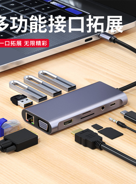 DM大迈Typec扩展坞11合1分线器usb3.0集线器读卡器千兆网口网线转换器HDMI视频转接hub多接口分接器电脑高清