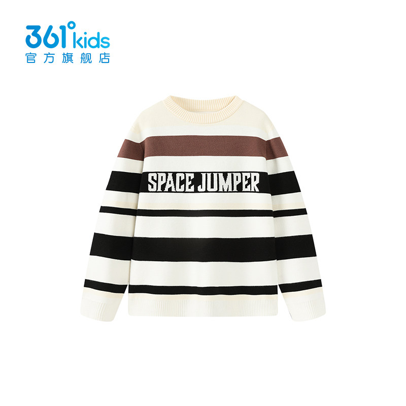 361度学院风男童条纹撞色毛衣2025圆领针织衫休闲上衣K52543305,童装/婴儿装/亲子装,毛衣/针织衫,淘宝优惠券,粉丝福利购,淘宝优惠卷