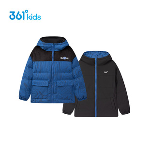 361度儿童羽绒服男童2025冬季短款两面穿连帽保暖外套K52541916