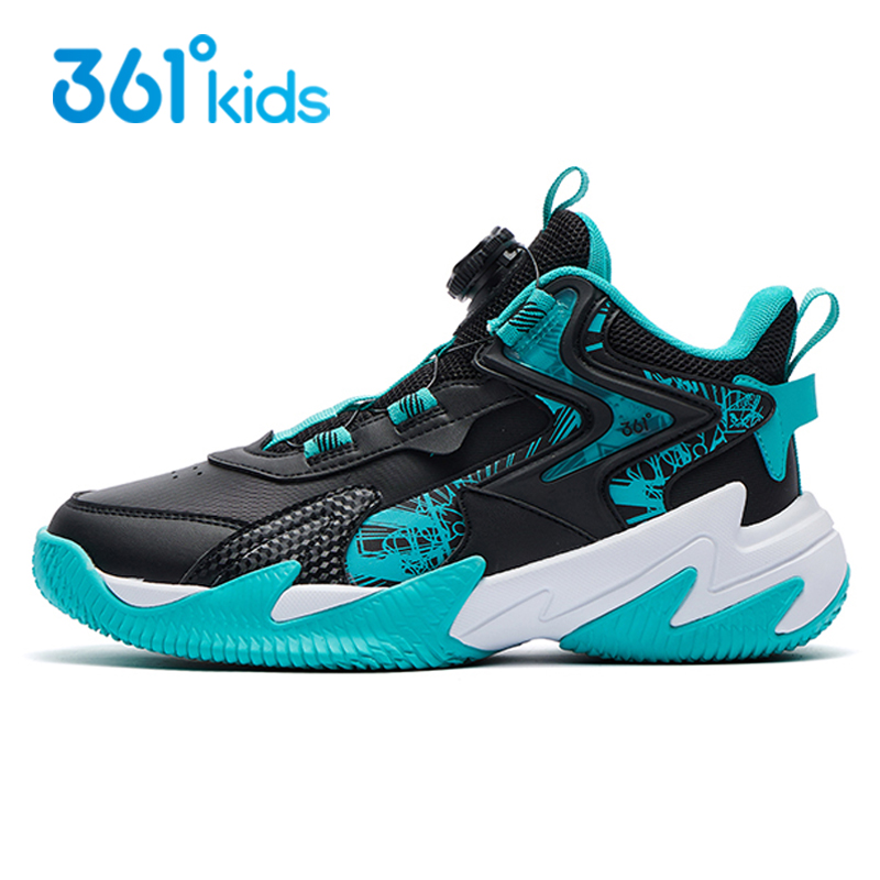 悍将361童鞋男童皮面篮球鞋专业2025秋冬款防滑耐磨青少年运动鞋