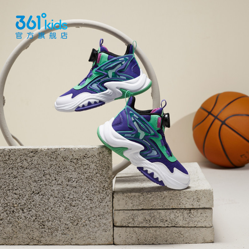 361童鞋 男童篮球鞋2024夏季新款中小童旋转纽扣运动鞋儿童球鞋男