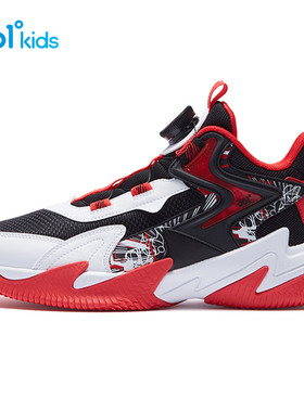 悍将|361童鞋男童篮球鞋旋钮鞋子2026春红色减震中大童儿童运动鞋