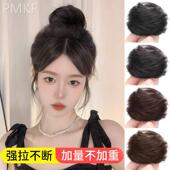 真发丸子头全真发假发发圈女假发圈假发包自然花苞头盘发假丸子头