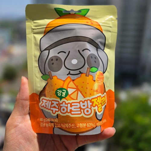 国内现货济州岛特产石爷爷形状软糖柑橘味80G/袋休闲零食好吃