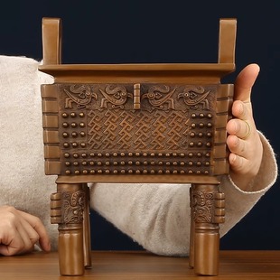 紫铜父戊方鼎摆件客厅办公室家居工艺品开业礼品