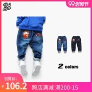 Quần jean trẻ em 2019 mùa xuân và mùa thu quần trẻ em mới cho bé denim mềm mại Ev small M boy quần denim giản dị - Quần jean