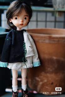 ob22娃衣 Blythe landoudou ob24 黑白破烂拼接运动套装