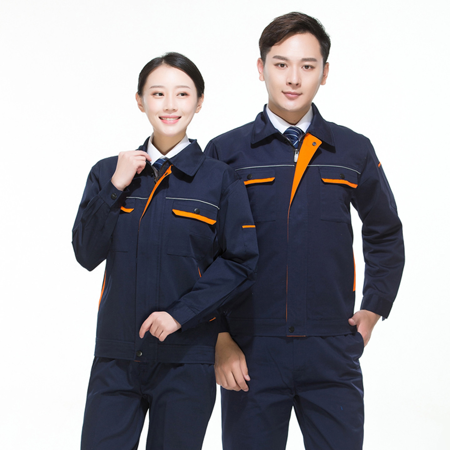 工作服定制logo图案工人春秋夏季