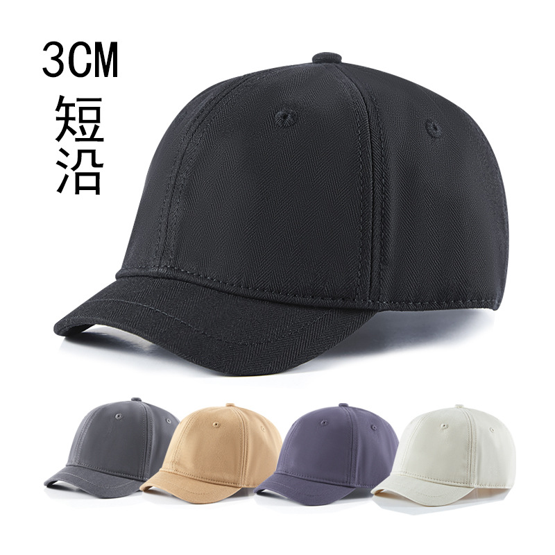 短檐帽子男潮棒球帽3cm小沿运动纯棉女短舌帽春夏季情侣款鸭舌帽