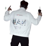 JK808-P105秋装男潮流立领外套2021新款重工艺发光炸街青年夹，男装夹克，电商A257