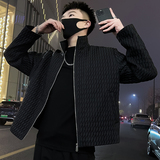 K03-P105高端褶皱外套男立领春秋季男装上衣2024新款潮牌痞帅，男装夹克，电商A257